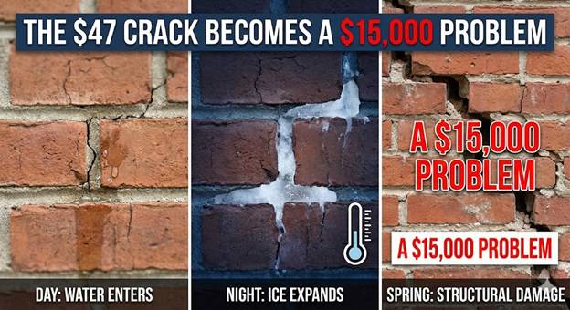 image A homeowner in Westfield called us in April with what he described as "a small crack in my foundation that got a little bigger over winter."