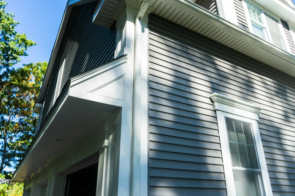 Close up sidding replacement in New Jersey home