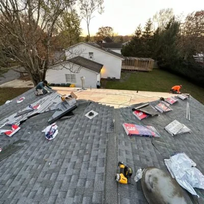 During NJ home roof repair after leak damage